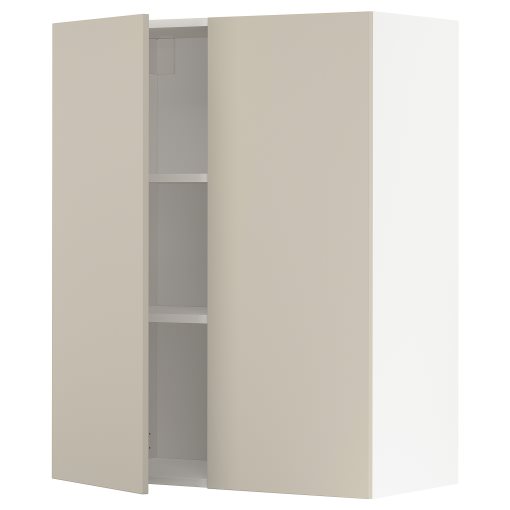 METOD, стенен шкаф с рафтове/2 вратички, 394.658.14