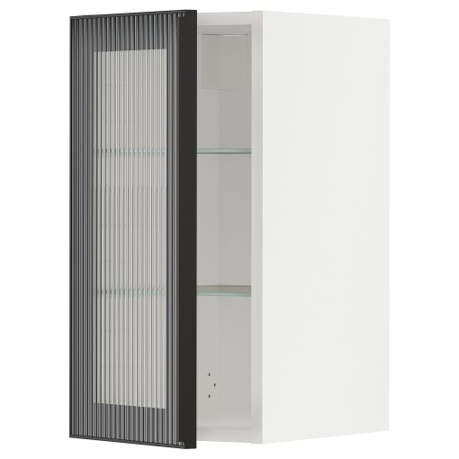 METOD, стенен шкаф с рафтове/стъкл. врата, 394.907.19