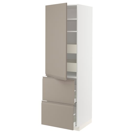 METOD/MAXIMERA, висок шкаф+рафтове/4 чекм./врата/2 чела, 394.921.91
