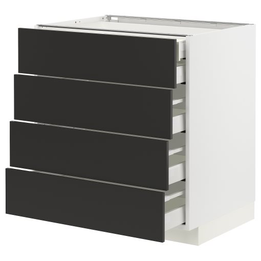 METOD/MAXIMERA, долен шкаф с 4 чела/2 ниски + 3 средни чекм., 394.980.94
