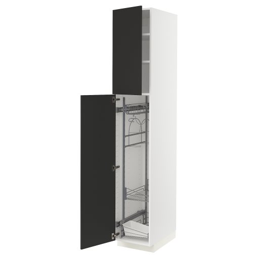 METOD, висок шкаф с отдел. за почиств. аксесоари, 394.981.69