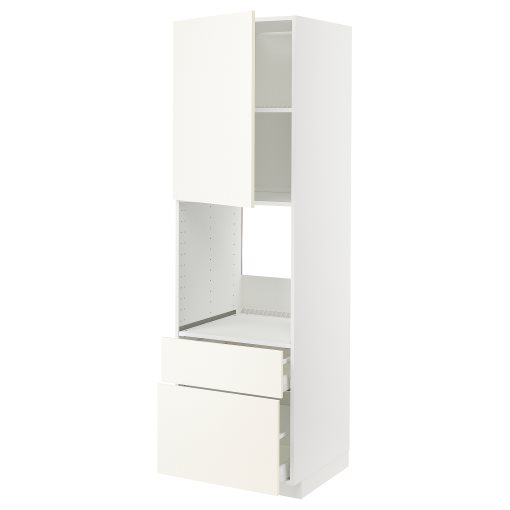 METOD/MAXIMERA, висок шкаф за фурна + врата/2 чела/1 средно, 1 високо чекм., 395.074.37