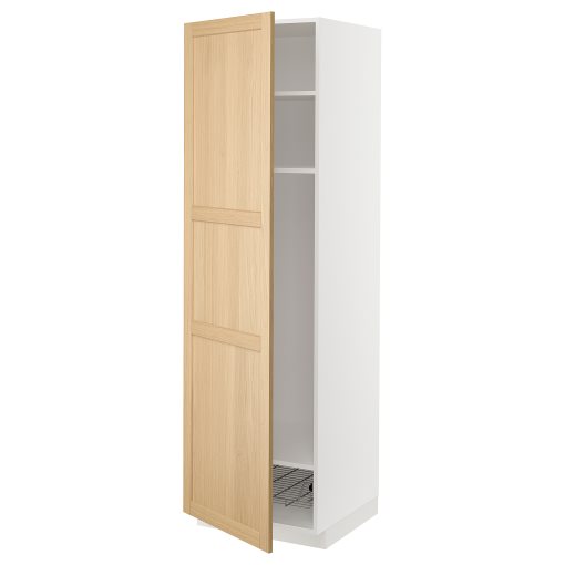 METOD, висок шкаф с рафтове/тел. кошница, 395.094.17