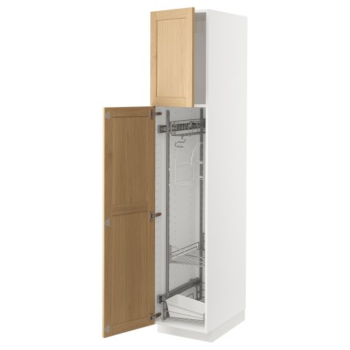 METOD, висок шкаф с отдел. за почиств. аксесоари, 395.094.22