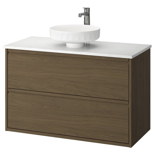 ÄNGSJÖN/LERSJÖN, шкаф за мивка+чекмеджета/мивка/смесител, 395.712.92