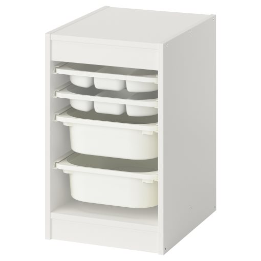 TROFAST, комб. за съхран. с кутии/поставки, 395.732.48