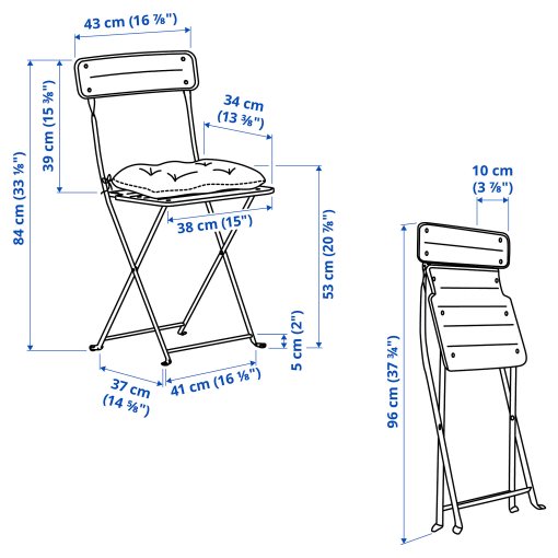 SUNDSÖ, маса с 2 сгъваеми стола, 65 см, 395.732.67