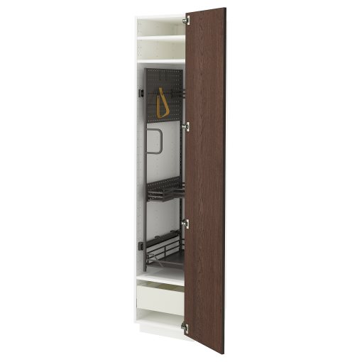 METOD/MAXIMERA, висок шкаф с отдел. за почиств. аксесоари, 395.742.43