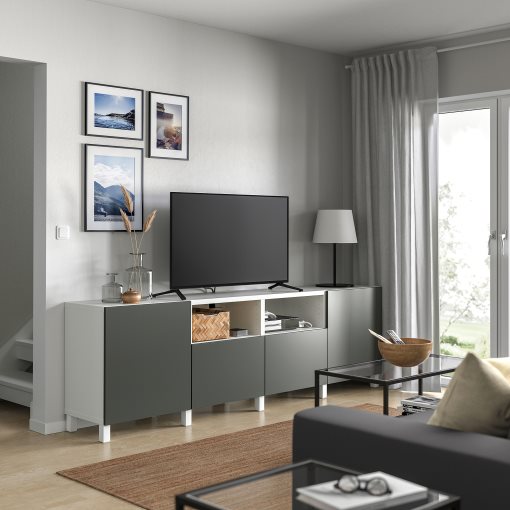 BESTÅ, TV шкаф с врати и чекмеджета, 395.749.93