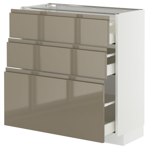 METOD/MAXIMERA, долен шкаф с 3 чекмеджета, 395.765.05