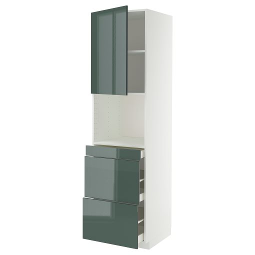 METOD/MAXIMERA, висок шкаф за комби микров., врата/3 чекм., 395.865.47