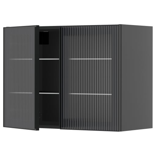 METOD, стенен шкаф с рафтове/2 стъклени врати, 395.868.54