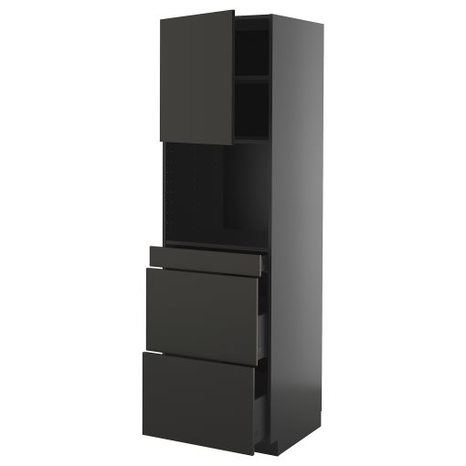 METOD/KNIVSHULT, висок шкаф за комби микров., врата/3 чекм., 395.885.32