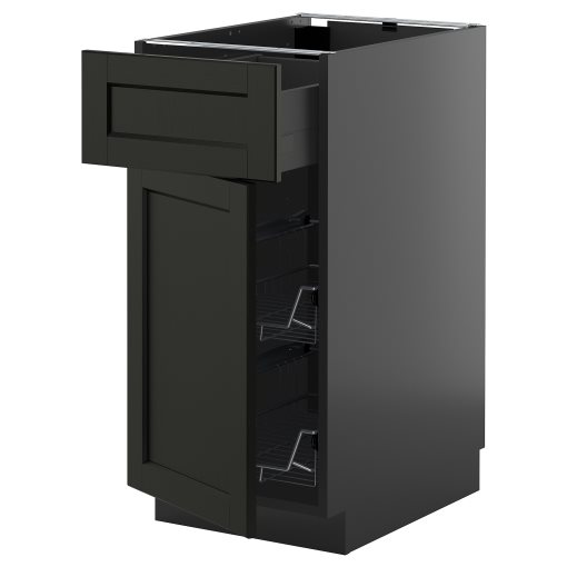 METOD/KNIVSHULT, долен шкаф с телена кошница/чекмедже/врата, 395.892.30
