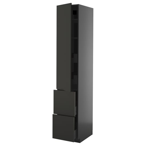 METOD/KNIVSHULT, висок шкаф + рафтове/4 чекм./врата/2 чела, 395.899.04