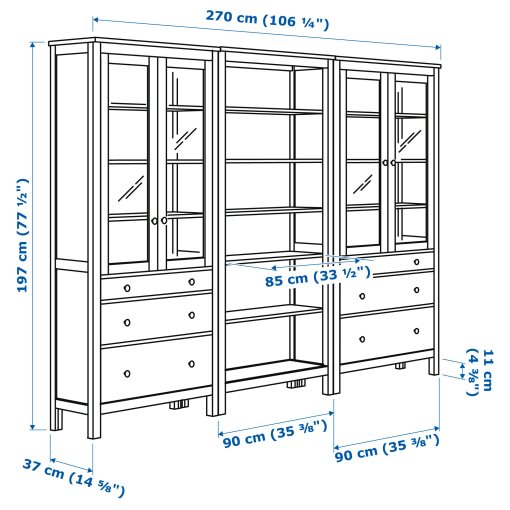 HEMNES, комбиниран артикул за съхр. с врати/чекм., 395.910.68