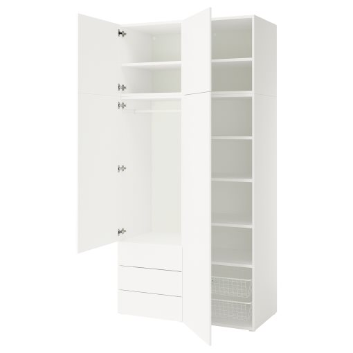 PLATSA, гардероб с 4 врати+3 чекмеджета, 120x57x241 см, 396.249.12