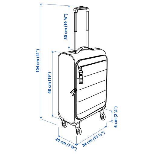 VÄRLDENS, куфар за ръчен багаж с колелца, 405.199.10