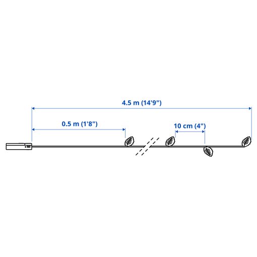 STRÅLA, LED гирлянда с 40 лампички, на батерии, 406.061.77