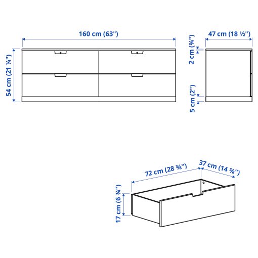 NORDLI, скрин с 4 чекмеджета, 492.394.96