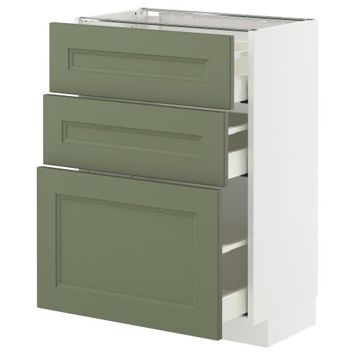 METOD/MAXIMERA, долен шкаф с 3 чекмеджета, 495.182.04