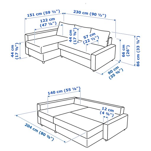 FRIHETEN/KLAGSHAMN, ъглов разтегателен диван с ракла, 495.202.35