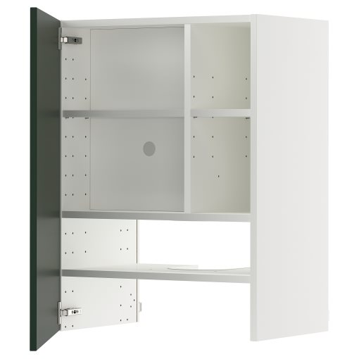 METOD, стенен шкаф за вгр. аспиратор с рафт/вр., 495.571.82