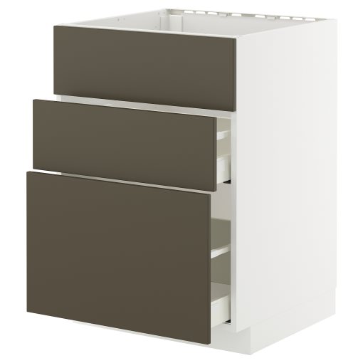 METOD/MAXIMERA, долен шкаф за мивка+3 чела/2 чекм., 495.583.89