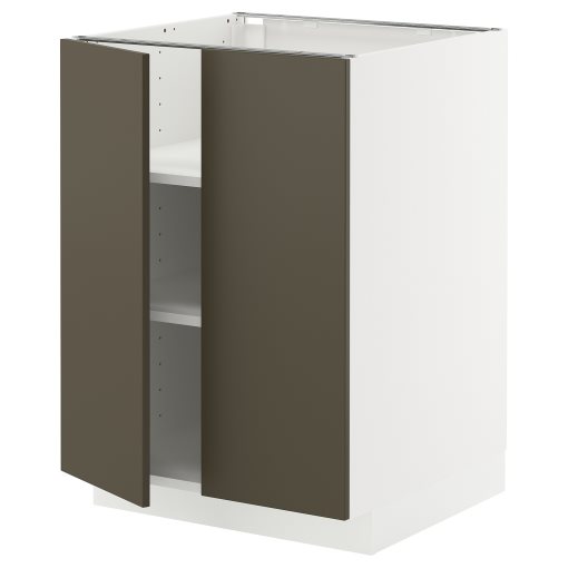 METOD, долен шкаф с рафтове/2 вратички, 495.584.74
