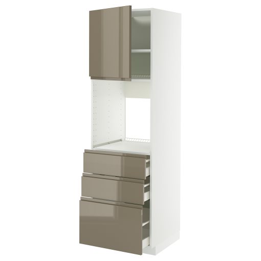 METOD/MAXIMERA, висок шкаф за фурна с врата/3 чекм, 495.770.24