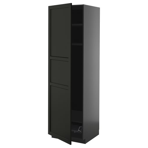 METOD, висок шкаф с рафтове/тел. кошница, 495.896.87