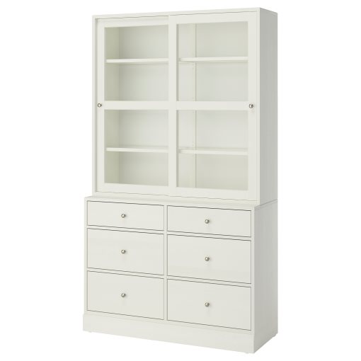 HAVSTA, комб. артикул за съхранение със стъкл. врати, 495.974.61