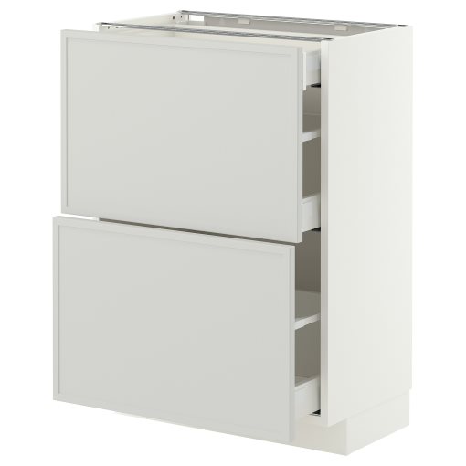 METOD/MAXIMERA, долен шкаф с 2 чела/3 чекмеджета, 60x37 см, 496.055.12