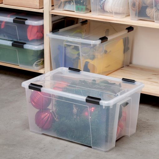 SAMLA, Кутия с капак/клипс, 57x39x29 см/45 л, 496.196.51