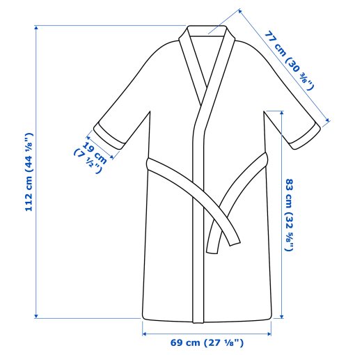 ROCKÅN, халат за баня, L/XL, 503.920.29