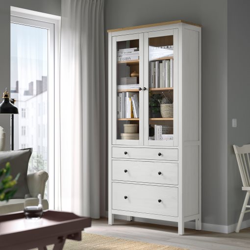 HEMNES, витрина с 3 чекмеджета, 504.135.07