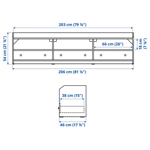 HAUGA, TV шкаф, 206x46x54 см, 505.933.82
