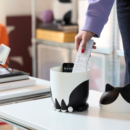 GREJSIMOJS, кутия за съхранение с капак, с формата на котка, 506.031.78