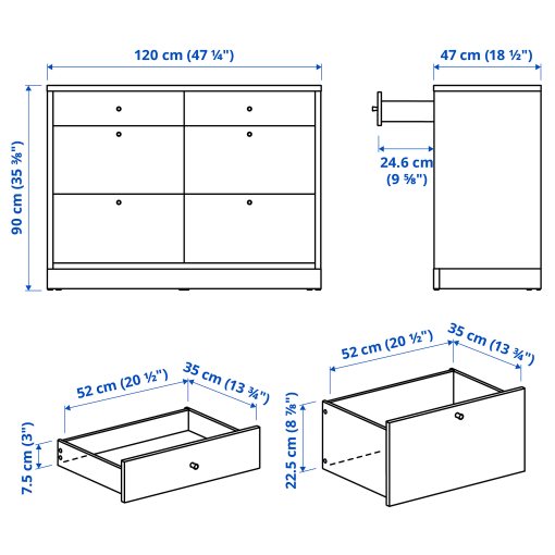 TONSTAD, скрин с 6 чекмеджета, 506.146.24
