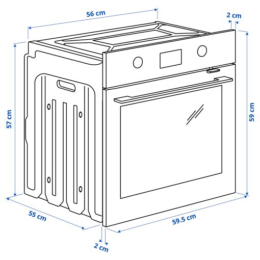 FRILLESBO, фурна с вентилатор, ф-я за допълнителна пара и печене, IKEA 500, 506.217.09