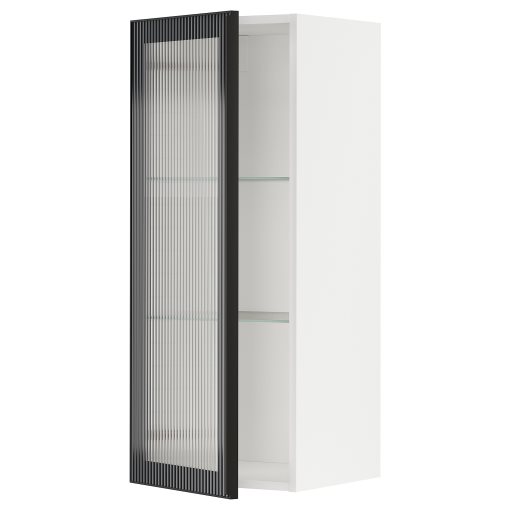 METOD, стенен шкаф с рафтове/стъклена врата, 594.906.43