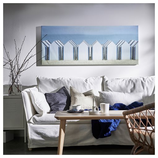 BJÖRKSTA, картина с рамка, "Къщички на плажа", 595.089.21
