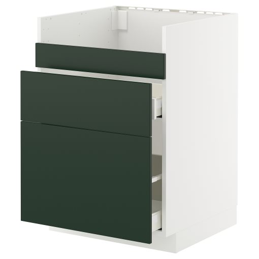 METOD/MAXIMERA, долен шкаф за мивка HAVSEN с 3 чела/2 чекм., 595.575.39