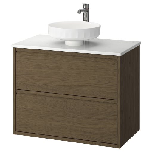 ÄNGSJÖN/LERSJÖN, шкаф за мивка+чекмеджета/мивка/смесител, 595.712.86