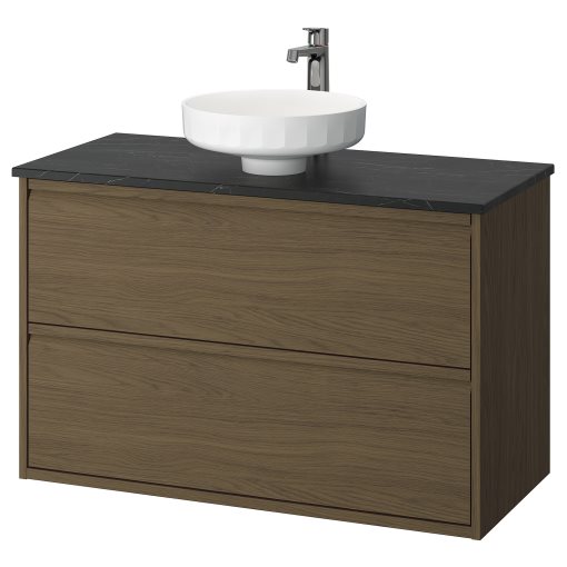 ÄNGSJÖN/LERSJÖN, шкаф за мивка+чекмеджета/мивка/смесител, 595.712.91