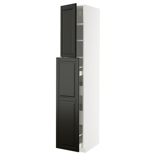 METOD/MAXIMERA, висок шкаф, изтегл. ф-я, 1 врата/4 чекм./2 рафта, 595.787.25
