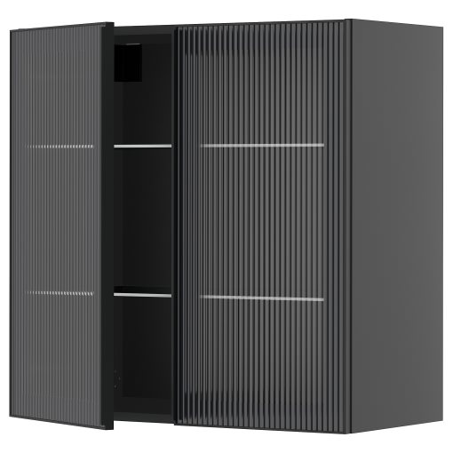 METOD, стенен шкаф с рафтове/2 стъклени врати, 595.868.53