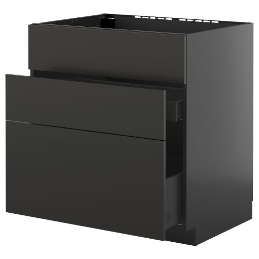 METOD/KNIVSHULT, долен шкаф за мивка + 3 чела/2 чекмеджета, 595.887.05