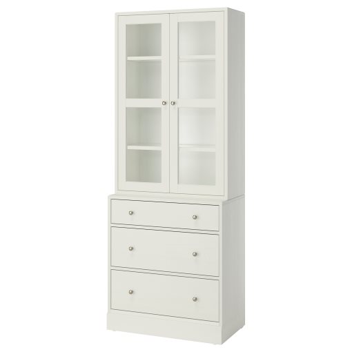 HAVSTA, комб. артикул за съхранение със стъкл. врати, 595.974.65