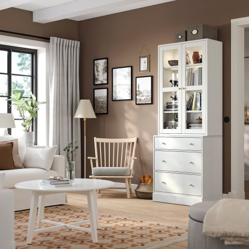 HAVSTA, комб. артикул за съхранение със стъкл. врати, 595.974.65